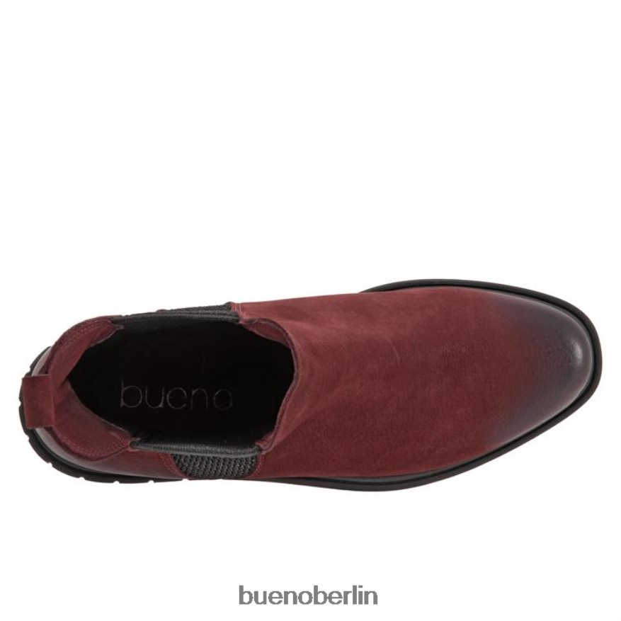 Bueno Footwear Eiche L08J58 Stiefel dunkelrotes Nubuk Frauen