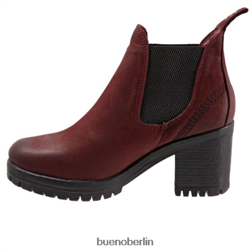 Bueno Footwear Flug L08J52 Stiefel dunkelrotes Nubuk Frauen