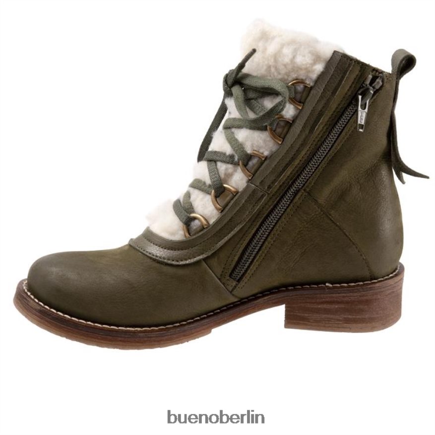 Bueno Footwear Teddy L08J77 Stiefel Khakifarbenes Nubuk Frauen