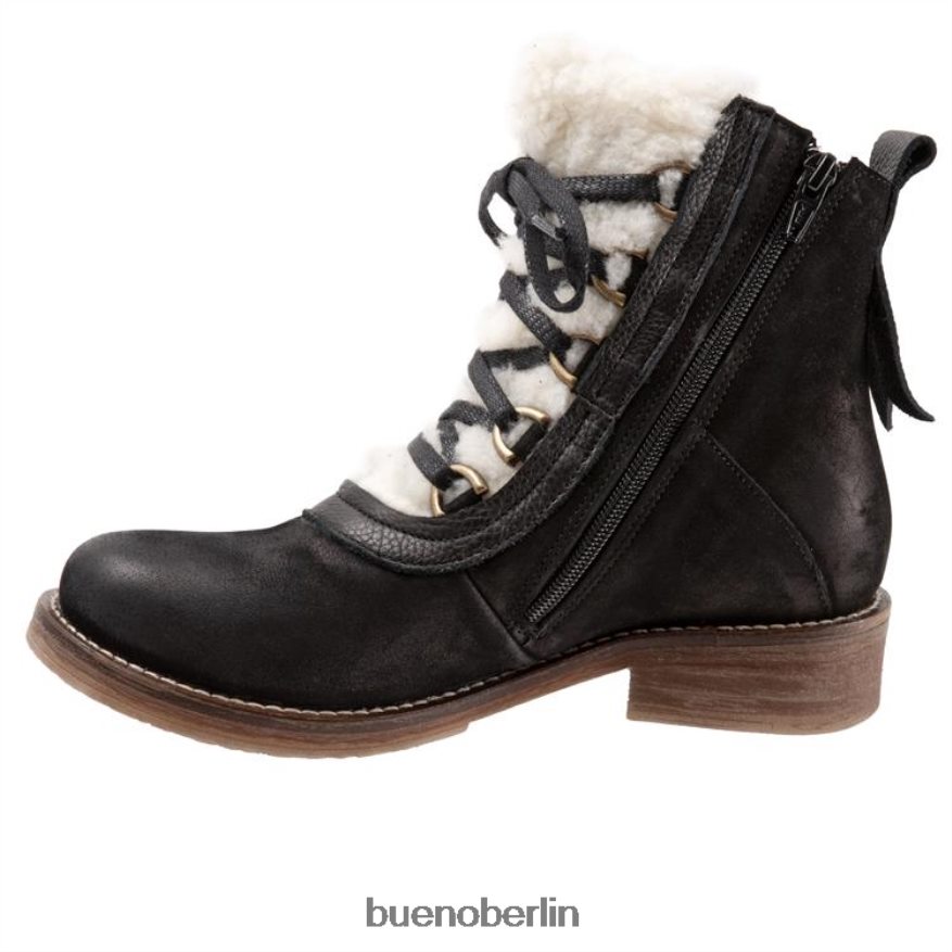 Bueno Footwear Teddy L08J78 Stiefel schwarzes Nubuk Frauen