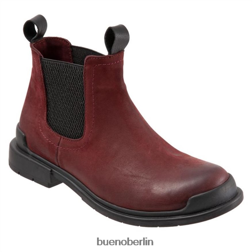 Bueno Footwear einfach L08J73 Stiefel dunkelrotes Nubuk Frauen